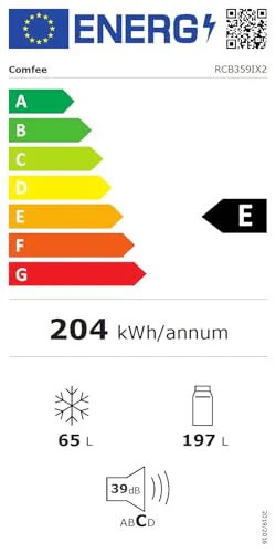 Réfrigérateur combiné 262L pour la maison - Grande capacité au quotidien - Technologie Low Frost - Silencieux (39 dB) - Acier inoxydable – Image 12