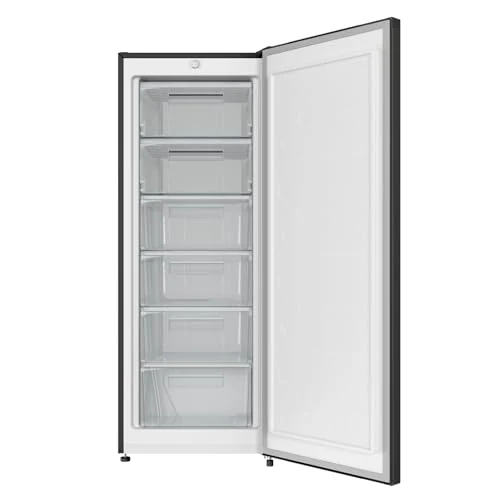 Congélateur armoire – 177L, Congélation 4 étoiles, Ultra silencieux (39 dB), Design en acier noir, Pieds réglables, Porte réversible 540 x 550 x 1440 mm – Image 14