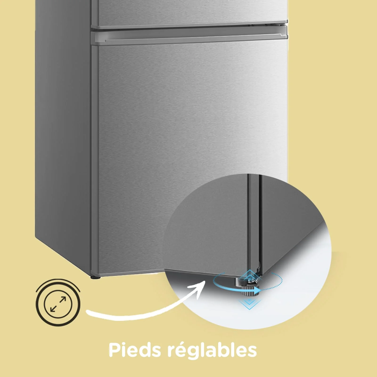 Réfrigérateur combiné 262L pour la maison - Grande capacité au quotidien - Technologie Low Frost - Silencieux (39 dB) - Acier inoxydable – Image 9