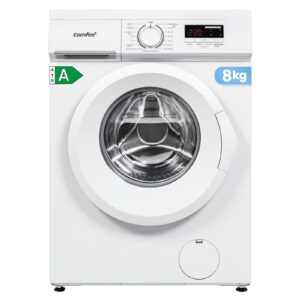 Lave-linge frontal 8KG, Classe énergétique A, Moteur BLDC 1400 tr-min, 15 Programmes, Prélavage, Blanc [Classe énergétique A]