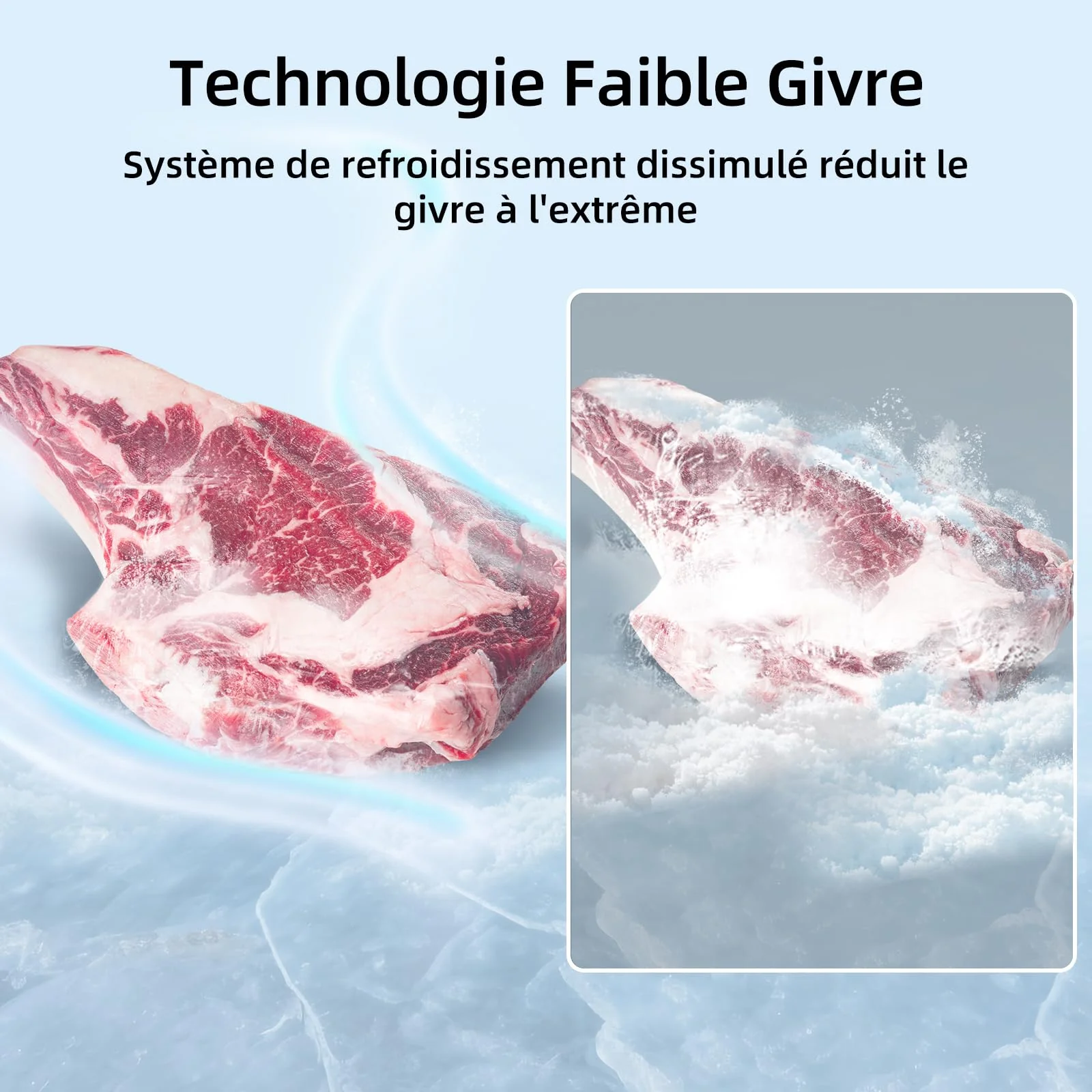 Congélateur armoire – 177L, Congélation 4 étoiles, Ultra silencieux (39 dB), Design en acier noir, Pieds réglables, Porte réversible 540 x 550 x 1440 mm – Image 7