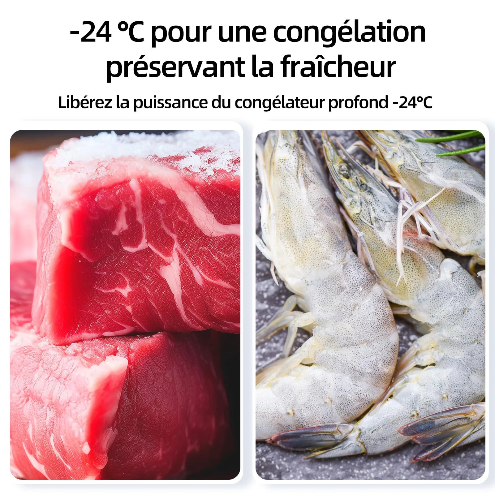 Congélateur armoire – 177L, Congélation 4 étoiles, Ultra silencieux (39 dB), Design en acier noir, Pieds réglables, Porte réversible 540 x 550 x 1440 mm – Image 6