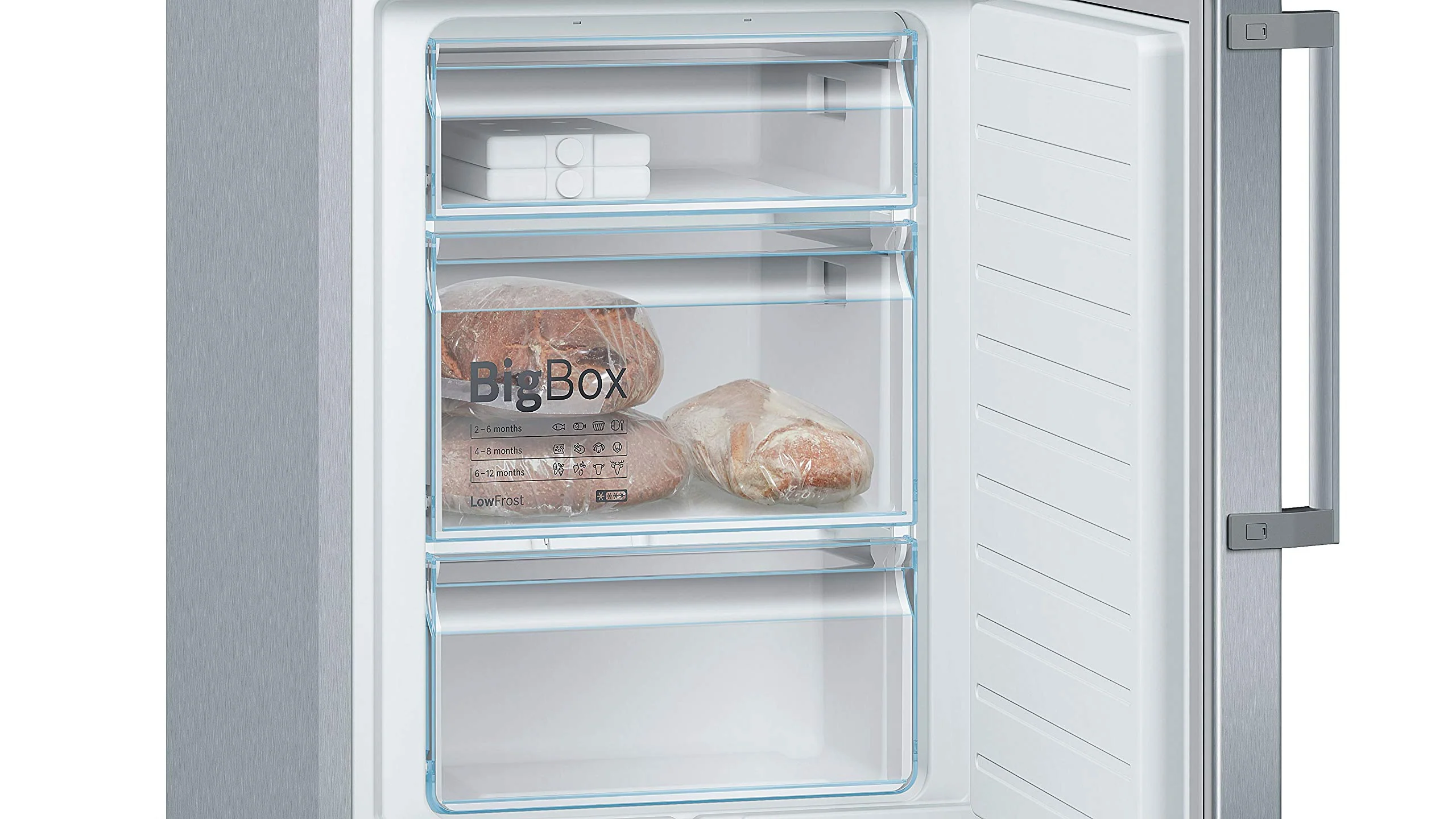 Réfrigérateur Série 6 combiné pose-libre, 201 x 60 cm, Inox anti trace de doigts – Image 3