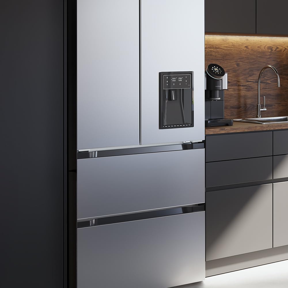Réfrigérateur à Double Porte en Inox avec Distributeur d'Eau de 510 L Bolero CoolMarket FD 510 WD Inox E. 183 cm de Hauteur, 84 cm de Largeur, Moteur Inverter Plus, NoFrost Total – Image 5