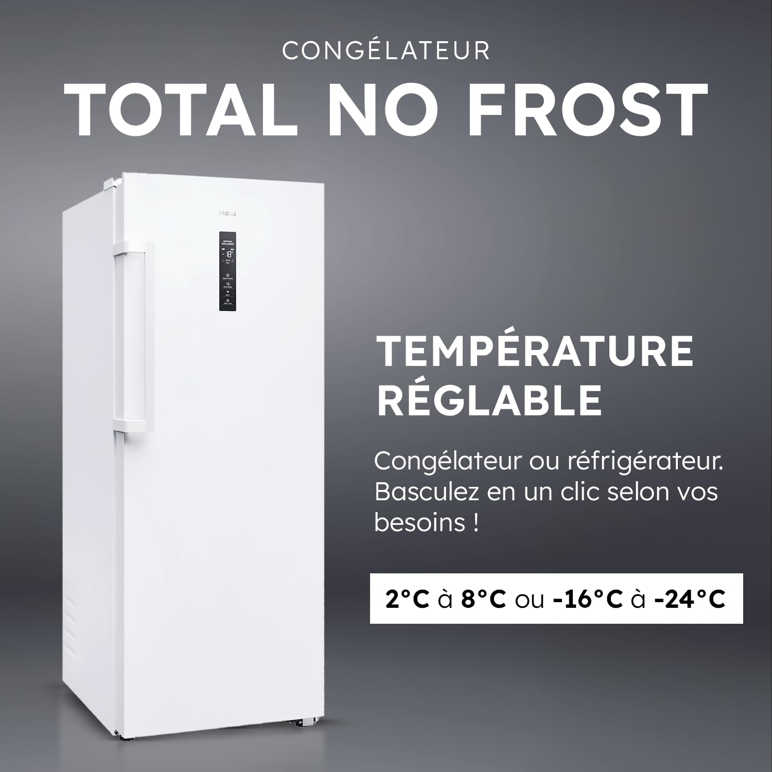 Congélateur Armoire Connecté - 1 Porte - Classe Énergétique E - Technologie Total No Frost - Blanc - 226 Litres - 153,5 x 60 x 73,7 cm – Image 6