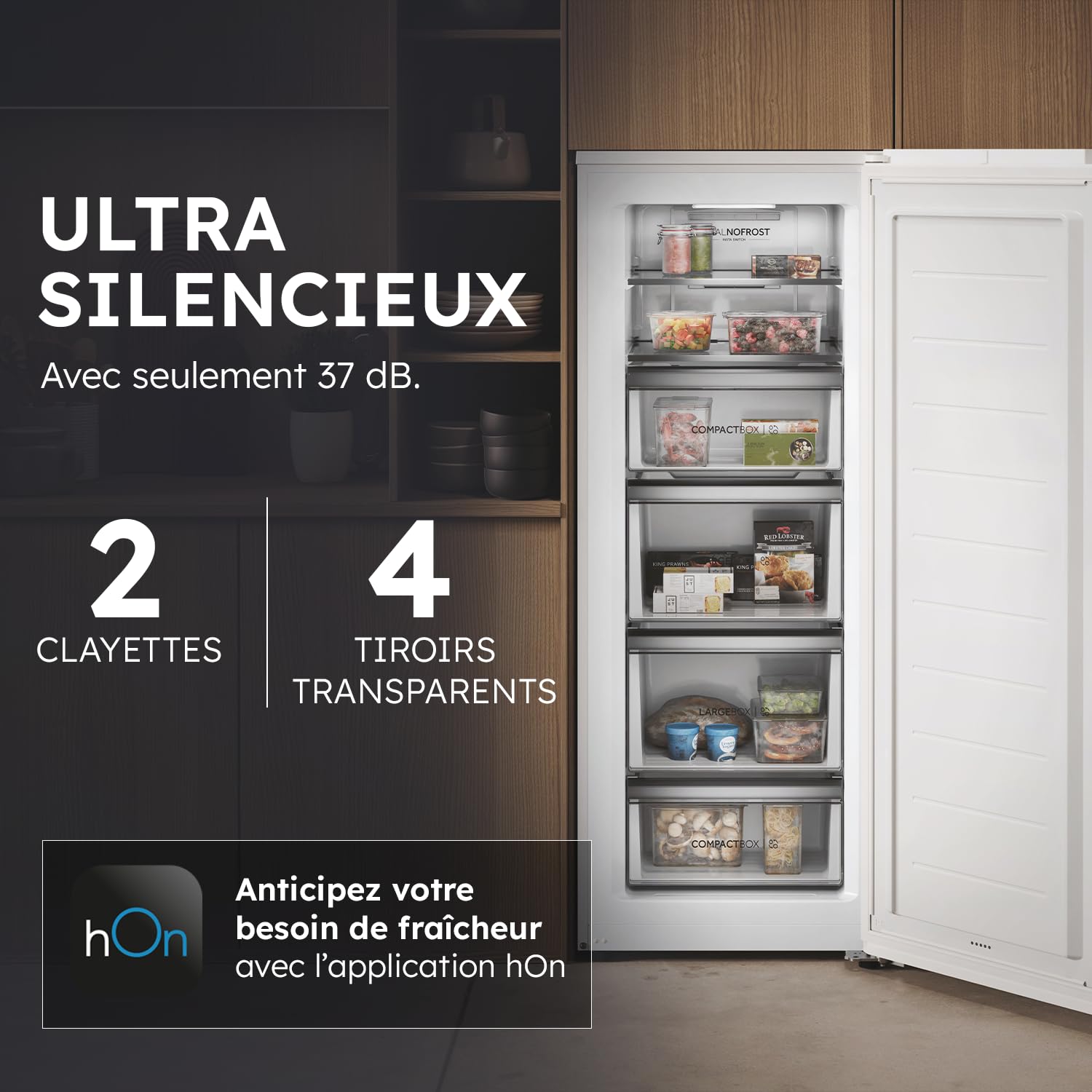Congélateur Armoire Connecté - 1 Porte - Classe Énergétique E - Technologie Total No Frost - Blanc - 226 Litres - 153,5 x 60 x 73,7 cm – Image 4