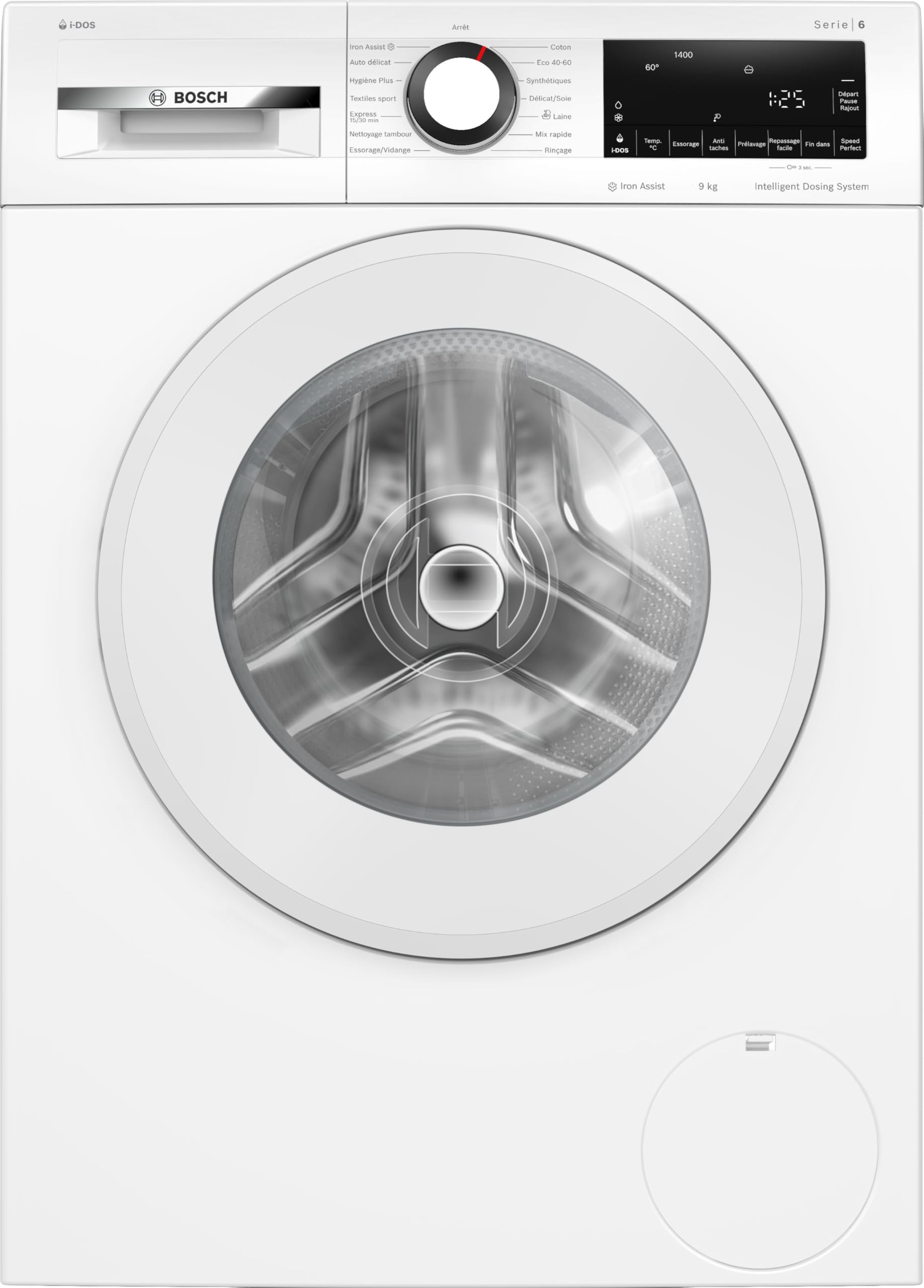 Lave-linge Frontal 9 kg - Classe A - 1400 trs/min - Dosage Automatique - Blanc