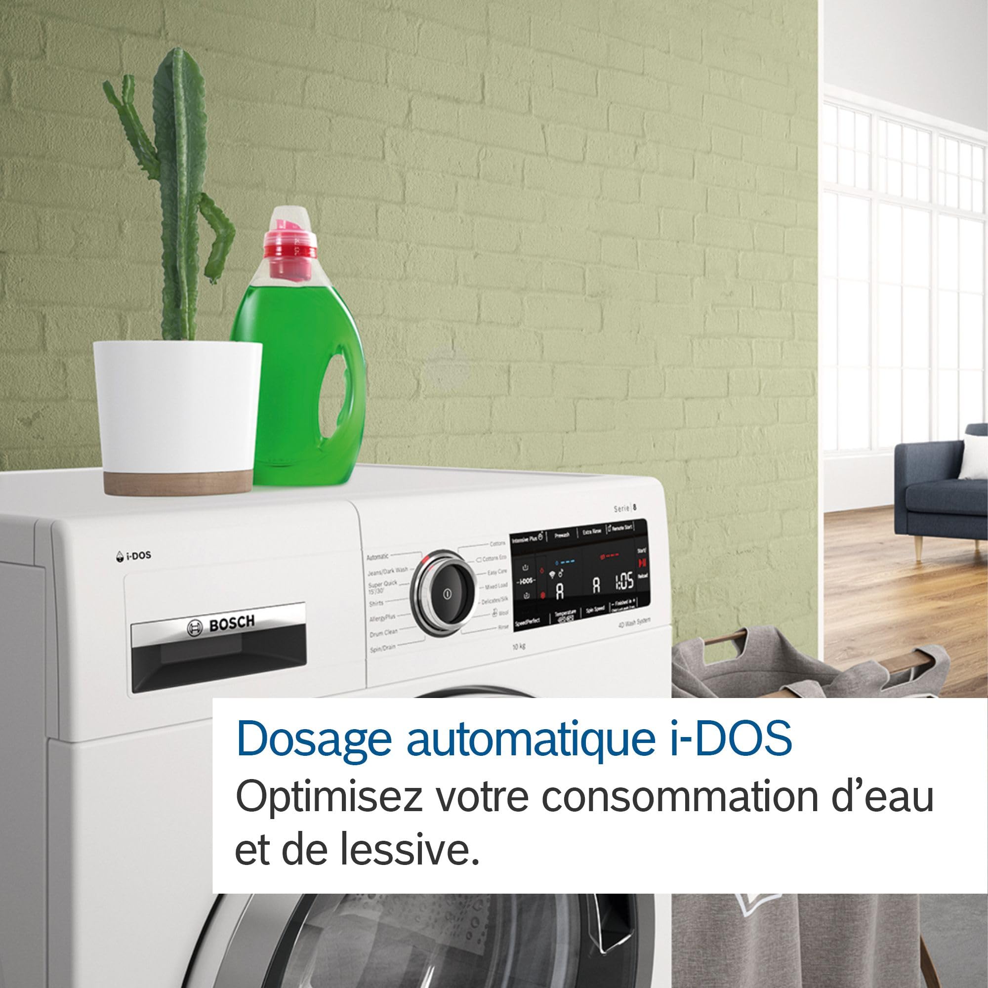 Lave-linge Frontal 9 kg - Classe A - 1400 trs/min - Dosage Automatique - Blanc – Image 8